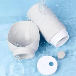 Пляшка-поїлка для тварин з антипроливним клапаном, 550 мл, силіконова, сіра