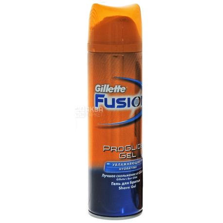 Gillette, 200 мл, гель для бритья, увлажняющий, Fusion Proglide
