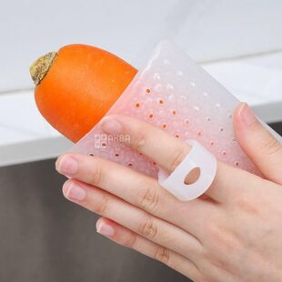 Щітка силіконова для миття овочів та фруктів, 10 х 10 см, біла