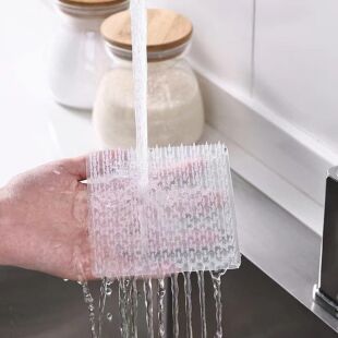 Щітка силіконова для миття овочів та фруктів, 10 х 10 см, біла