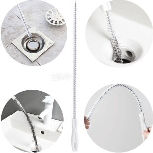 Щетка для чистки водостока, гибкая, 45 см, белая