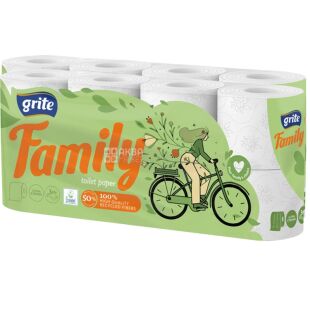 Grite Family Decor, 16 рул., Туалетний папір Грите Фемілі Декор, 3-х шаровий