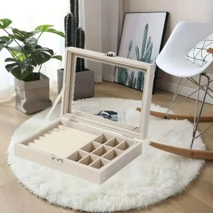 Скринька-органайзер для прикрас, велюрова, 130 х 195 х 62 мм