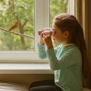 Бінокль дитячий, пластиковий, рожевий