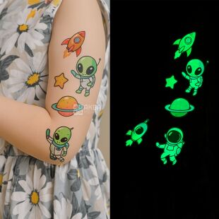 Татуировки детские флуоресцентные Космос, в ассортименте 