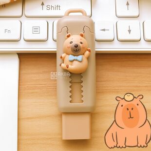 Резинка в пластиковом чехле Капибара, детская, в ассортименте