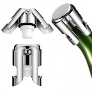 Пробка-стопер для шампанского и игристых вин, металлическая