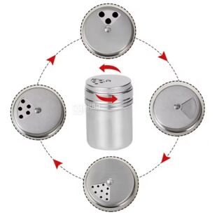 Диспенсер для специй и приправ, 100 мл, нержавеющая сталь