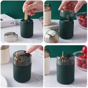 Диспенсер для зубочисток, автоматичний, зелений 