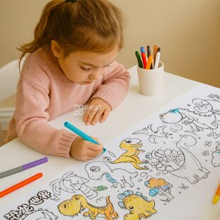 Набір розмальовок для дітей Динозаврики, в рулоні, 5 шт. х 30 х 90 см