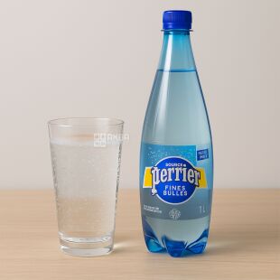 Perrier Fines Bulles, 1 l, Sparkling mineral water, PET