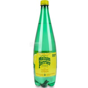 Maison Perrier, 1 л, Вода минеральная газированная со вкусом лимона, ПЭТ