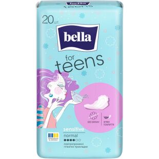 Bella Ultra Sensitive, 20 шт., Прокладки гигиенические для подростков с крылышками Белла, 4 капли