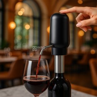 Помпа-аератор для вина, акумуляторна, чорна, в асортименті 