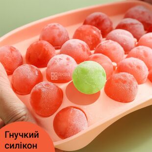 Форма для льда Шарики, силиконовая, розовая