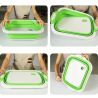 Дошка обробна зі складаною мискою, трансформер, 40 х 30 см / 6 л, зелена