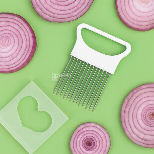 Кухонний тримач для безпечної нарізки фруктів та овочів, металевий, в асортименті