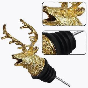 Гейзер для стеклянных бутылок Олень, металлическая, золотистая