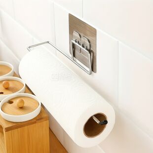 Тримач для для паперових рушників настінний, металевий, 265 мм