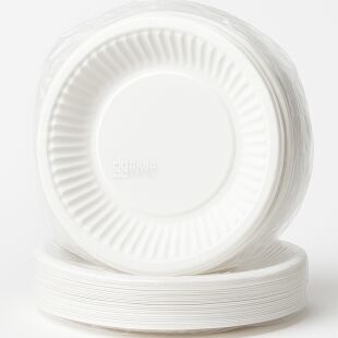 Промтус, Тарілки пластикові десертні круглі, 100 шт., Ø 16 см, білі