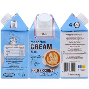 PROFESSIONAL line, 0,5 л, Сливки ультрапастеризованные для кофе, 10 %