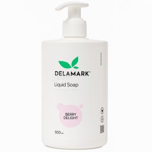 DeLaMark, 500 мл, Рідке мило для рук та тіла ДеЛаМарк, Ягідна насолода, екологічне, з рослинним екстрактом, з дозатором