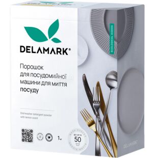 De La Mark, Dishwasher detergent, 1 кг, Порошок мытья посуды в посудомоечной машине, органический