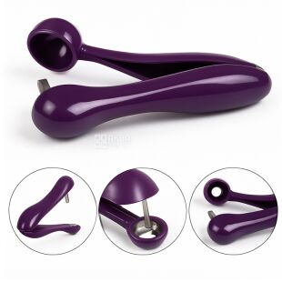 Пристрій для видалення кісточок, пластиковий, фіолетовий, 13х9,5 см