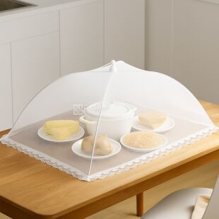 Сетка-зонтик для защиты еды, складная, белая, 40 х 60 см