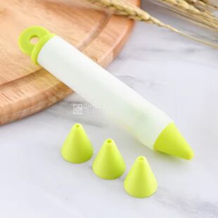 Ручка кулинарная для декора с насадками, силиконовая