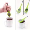 Ложка-заварник для чаю з віджимом, пластикова, зелена