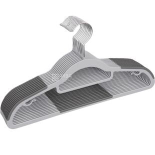 Набор вешалок с антискользящими накладками, 10 шт., серые, пластиковые