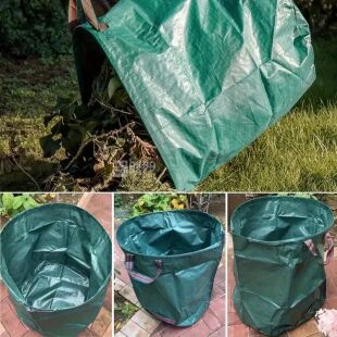 Садовий мішок для листя з ручками, 300 л, зелений