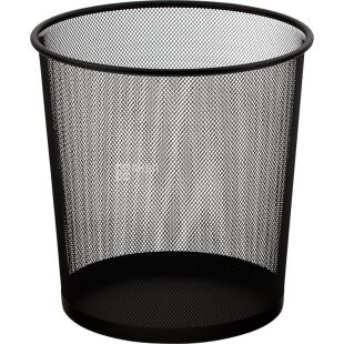 Clever, 9 л, Корзина для бумаги металлическая Клевер, черная