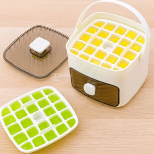 Форма для льда с контейнером, белый, пластиковая, 160х145х155 мм