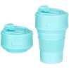 Стакан силіконовий з кришкою, складаний, 350 мл, блакитний