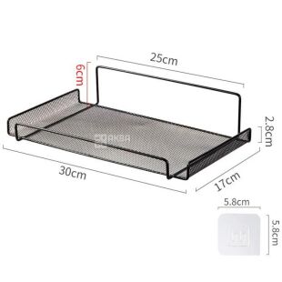 Полка для роутера, подвесная, металлическая, 17 х 30 см, черная