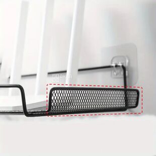 Полка для роутера, подвесная, металлическая, 17 х 30 см, черная