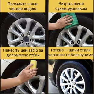 Воск для шин и пластика, 50 г, черный