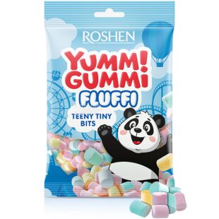 Roshen Yummi Gummi Fluffi Teeny Tiny, 65 г, Маршмеллоу цветной Ямми Гамми, Рошен