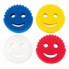 Губки-смайлики для миття посуду та прибирання, 4 шт., кольорові