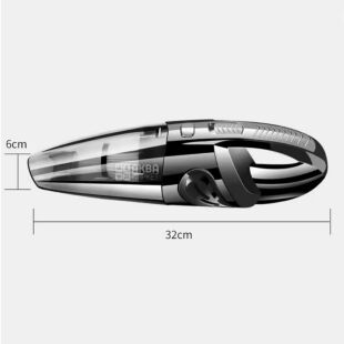 Портативний пилосос для автомобіля зі змінними насадками, чорний, 120W, 12V