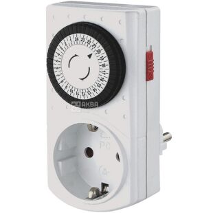 Механічний таймер-розетка 24 години, 3500 Вт, білий