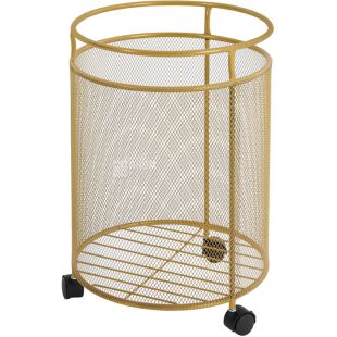 ViO SB-01, Корзина для белья на колесах, металлическая, золотистая, 45 л