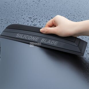 Щітка-водозгін для автоскла, силіконова, чорна, 30 х 5 см