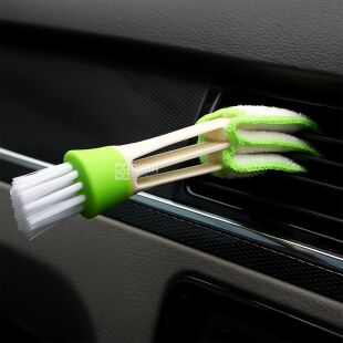 Щетка для чистки автомобильных вентиляционных отверстий, пластиковая, белая, 16 см