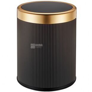 Корзина для мусора с нажимной крышкой, пластиковая, 12 л, черная