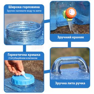 Бутыль Канистра с краником 12 л поликарбонатная с ручкой, ViO PC-B 12l