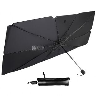 Car windshield sunshade, 75x135 cm, black