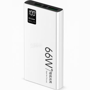 Павербанк із швидкою зарядкою 66W, білий, 10000 мАг
